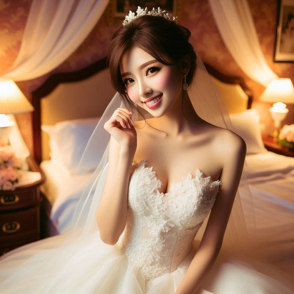 The girl in the wedding dress is so holy