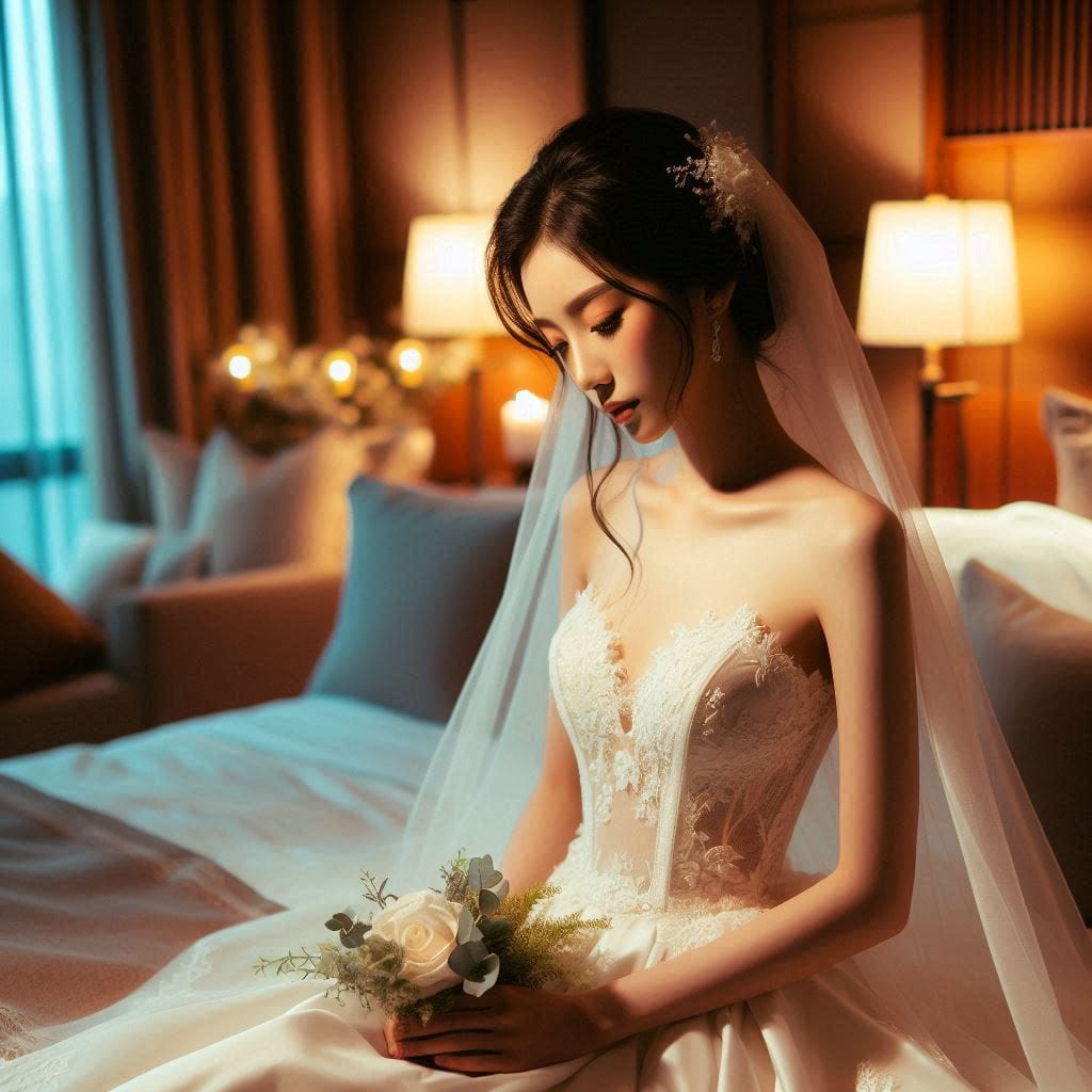 The girl in the wedding dress is so holy