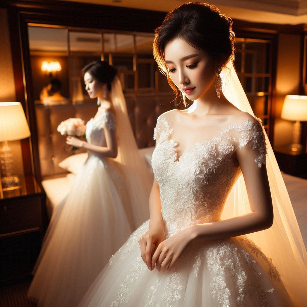 The girl in the wedding dress is so holy