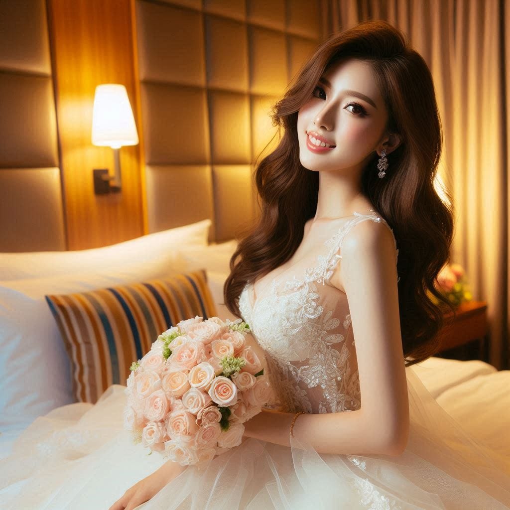 The girl in the wedding dress is so holy