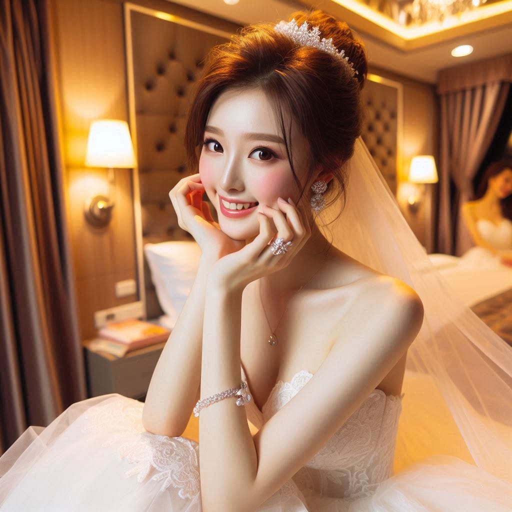 The girl in the wedding dress is so holy