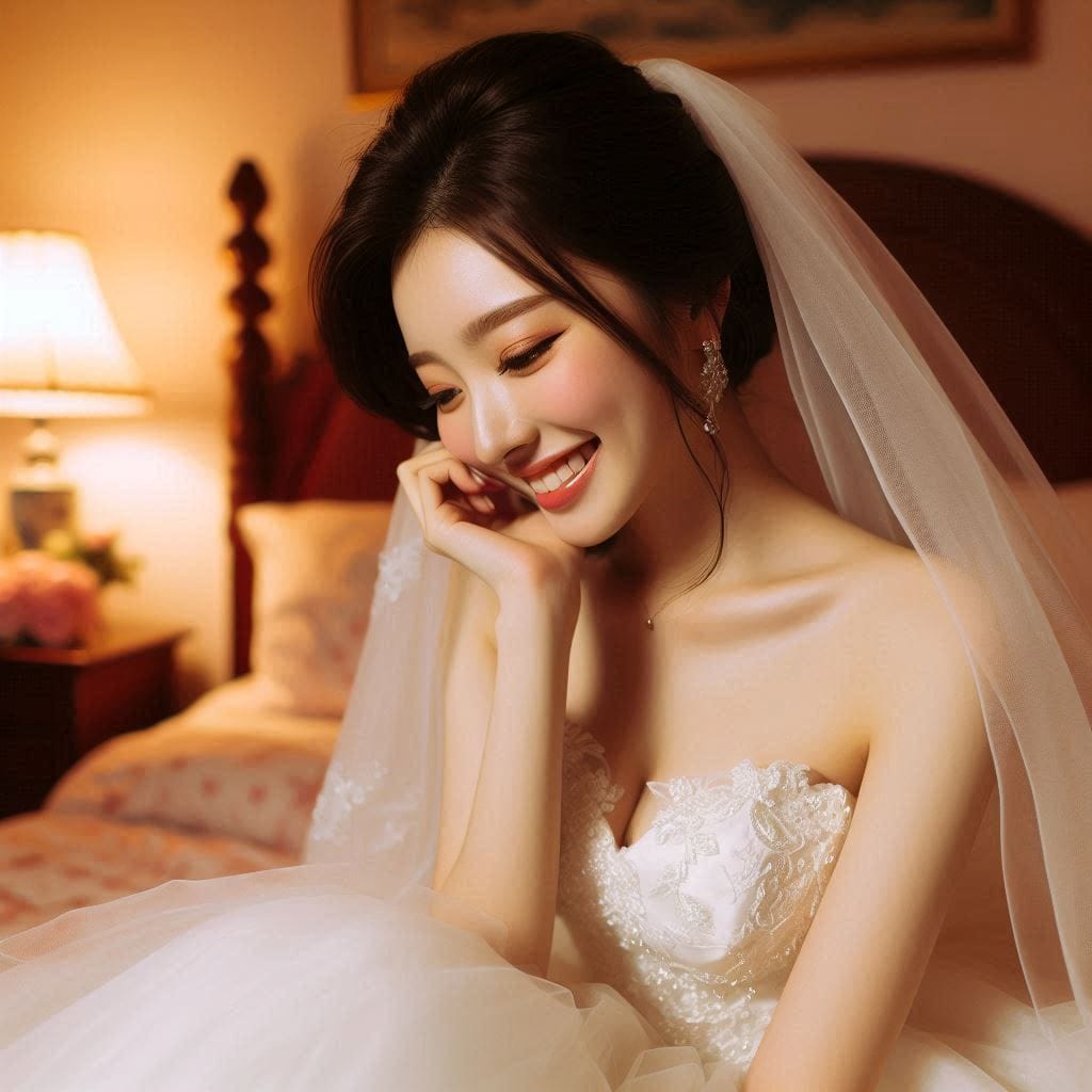The girl in the wedding dress is so holy