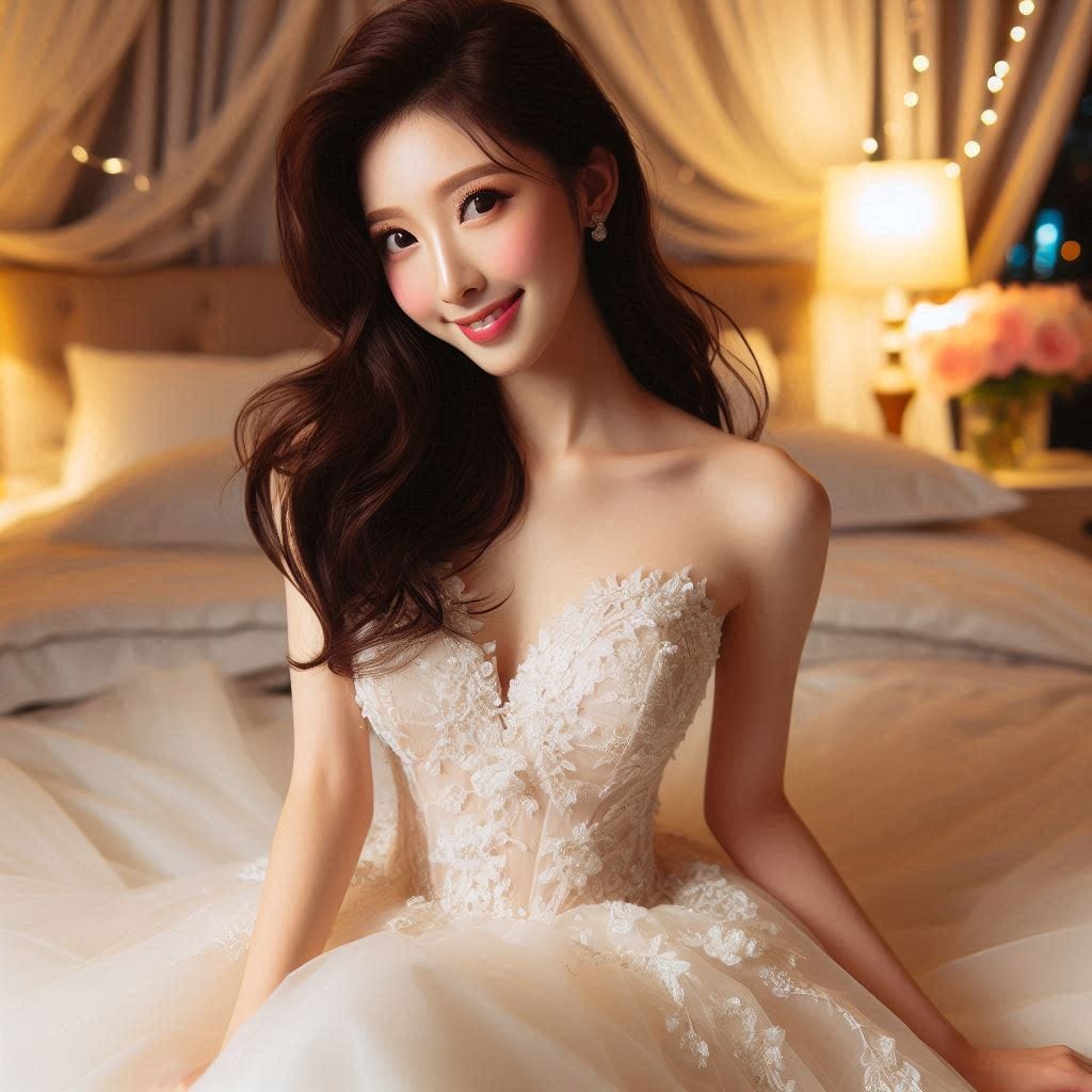 The girl in the wedding dress is so holy