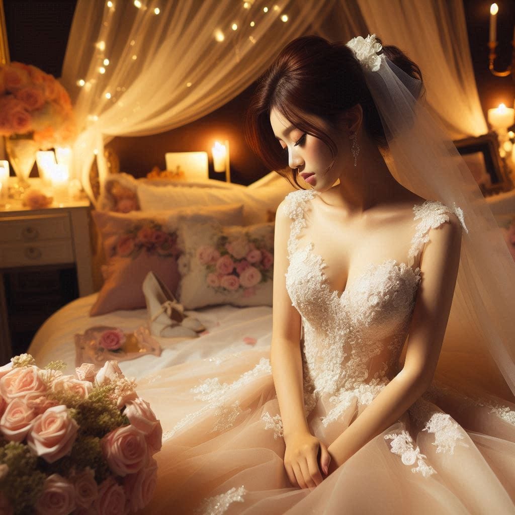The girl in the wedding dress is so holy