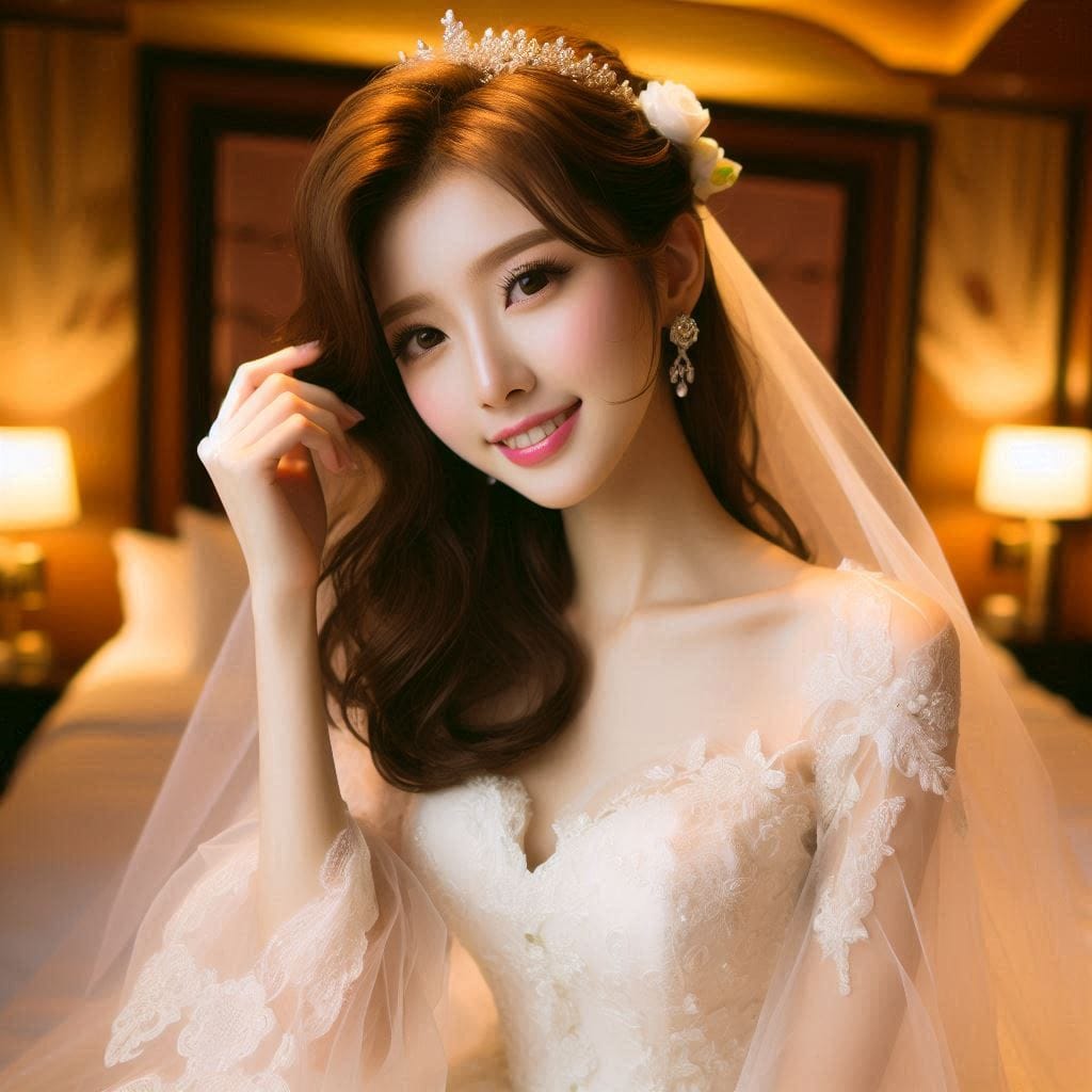The girl in the wedding dress is so holy