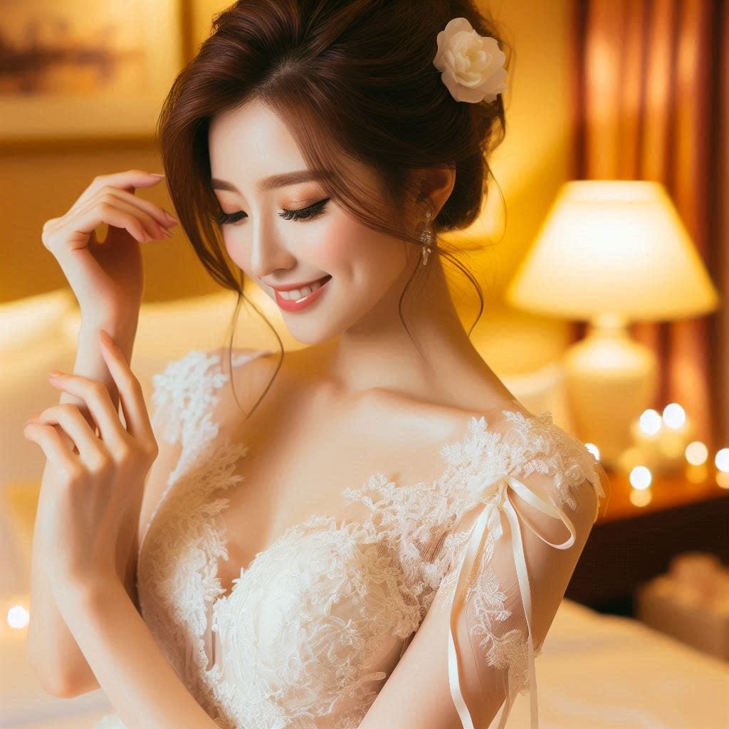 The girl in the wedding dress is so holy