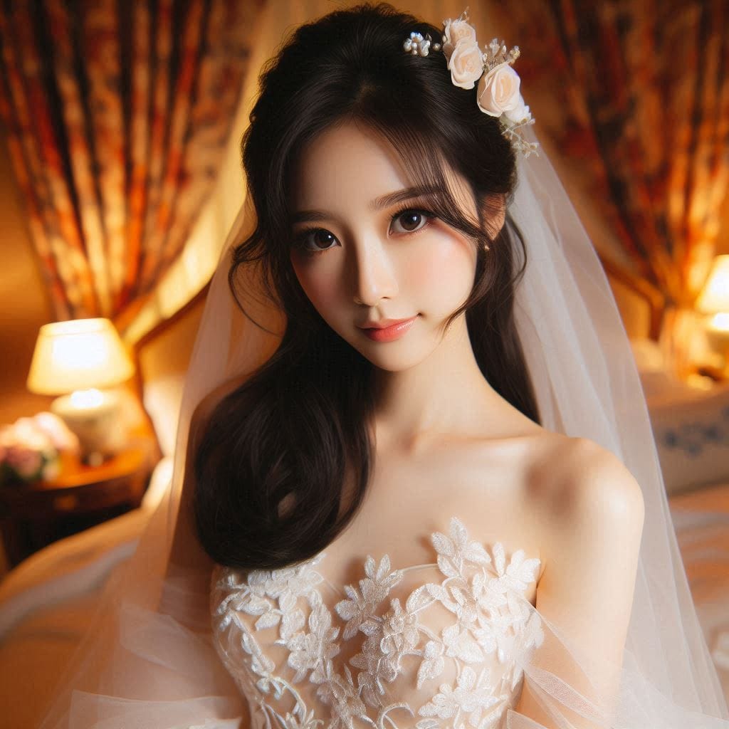 The girl in the wedding dress is so holy