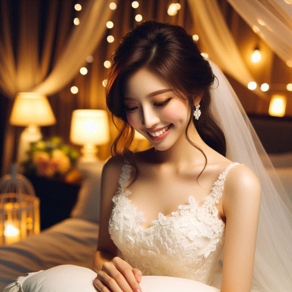 The girl in the wedding dress is so holy