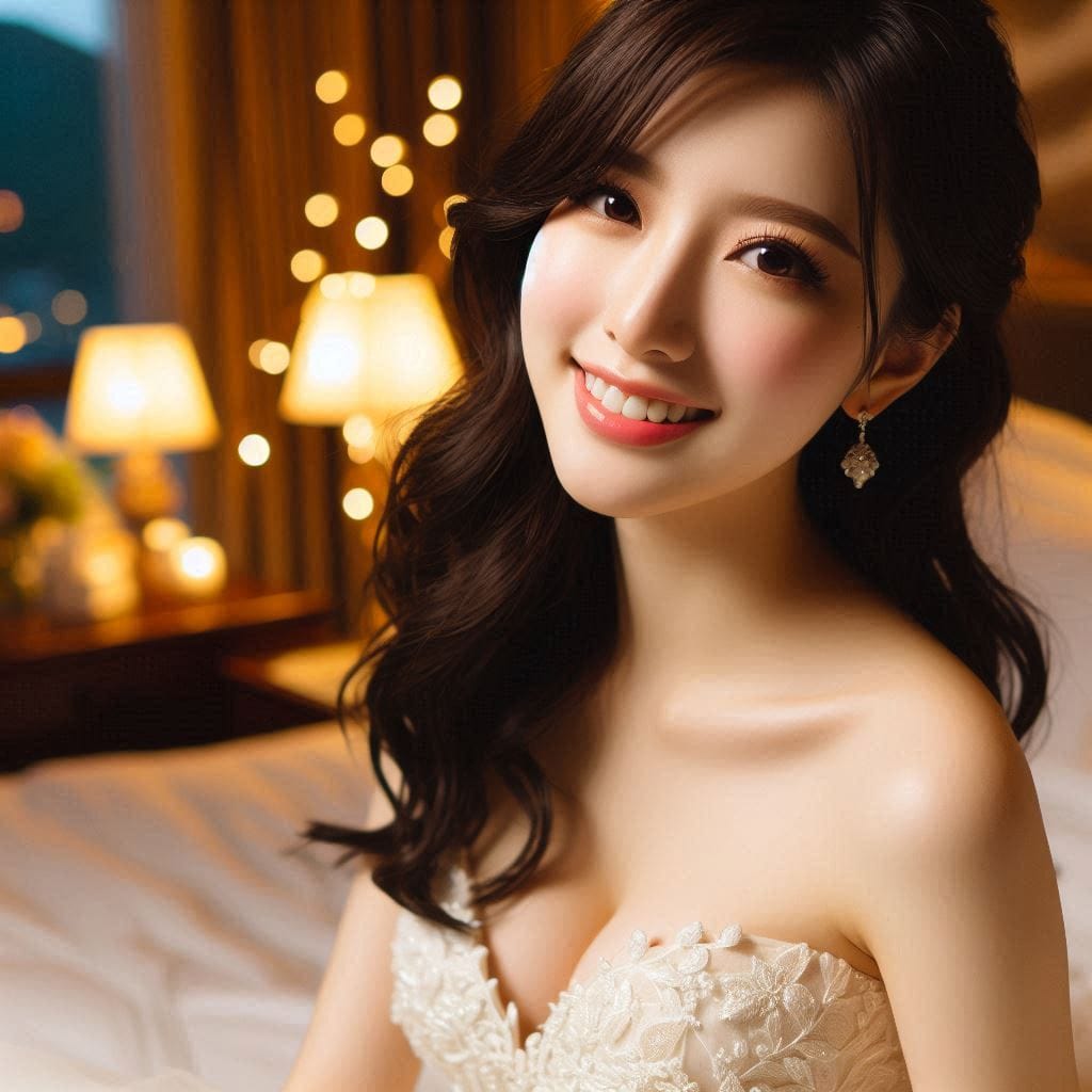 The girl in the wedding dress is so holy