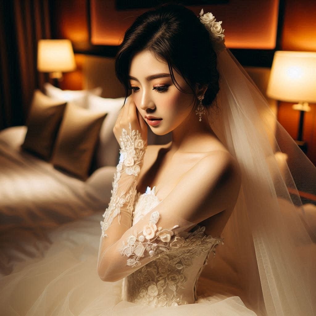 The girl in the wedding dress is so holy