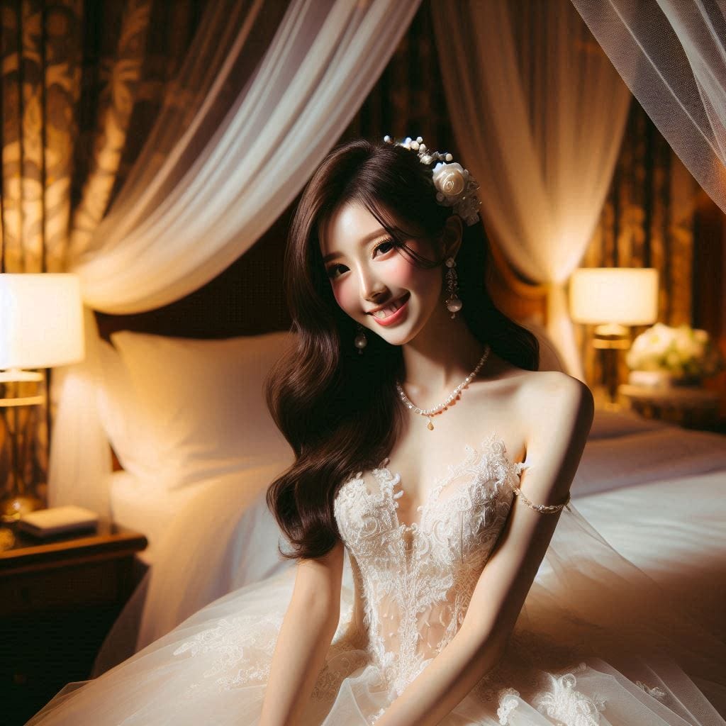 The girl in the wedding dress is so holy