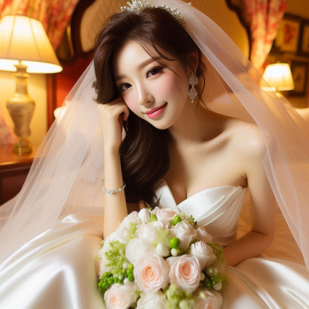 The girl in the wedding dress is so holy