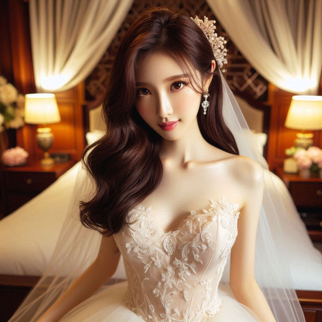 The girl in the wedding dress is so holy