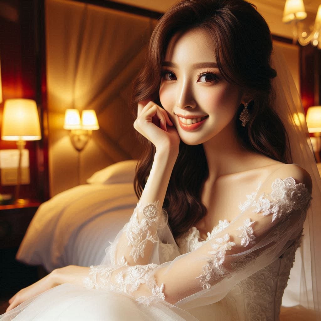 The girl in the wedding dress is so holy