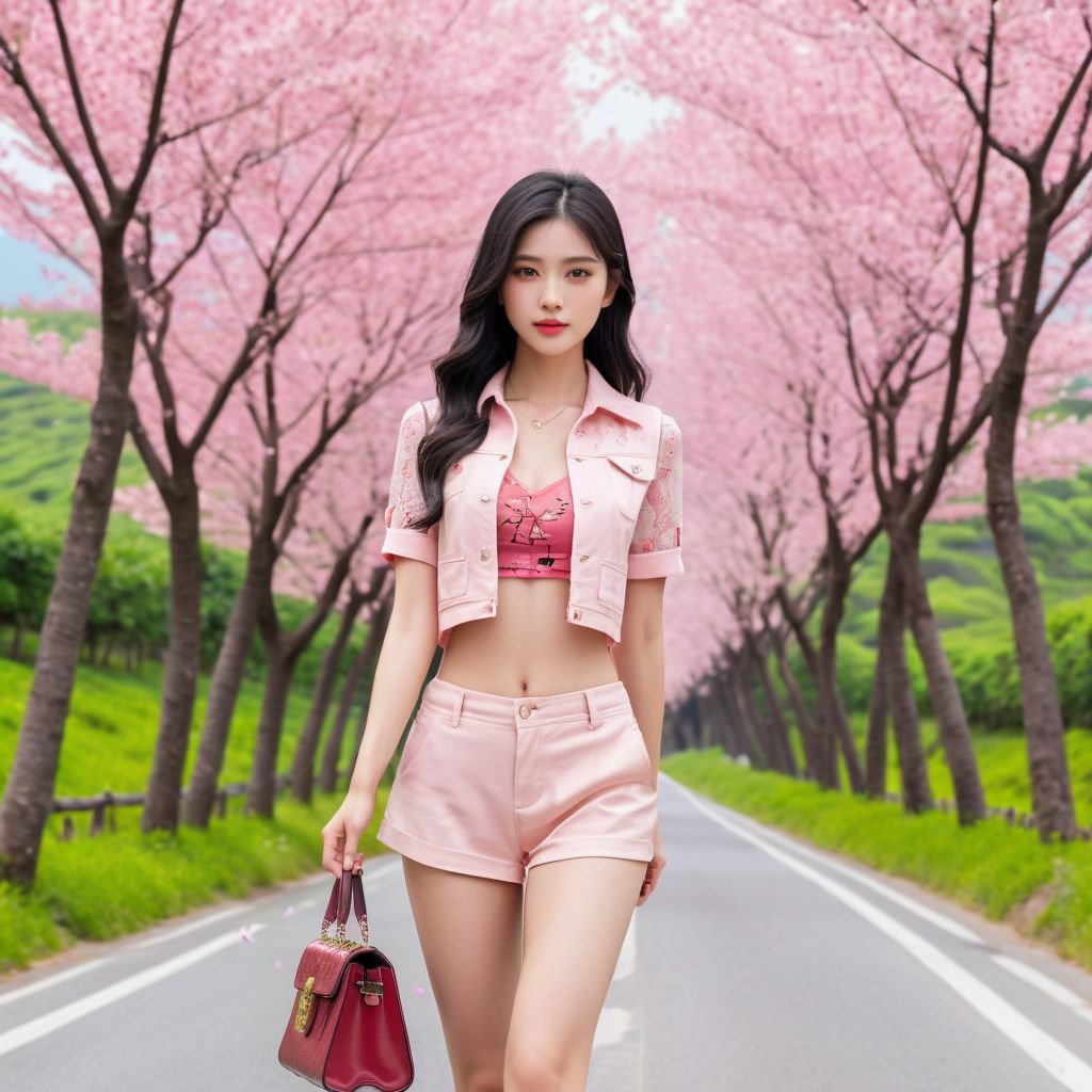 Beautiful Cherry Blossom Boulevard – Beauty Walking Among Them – Flying