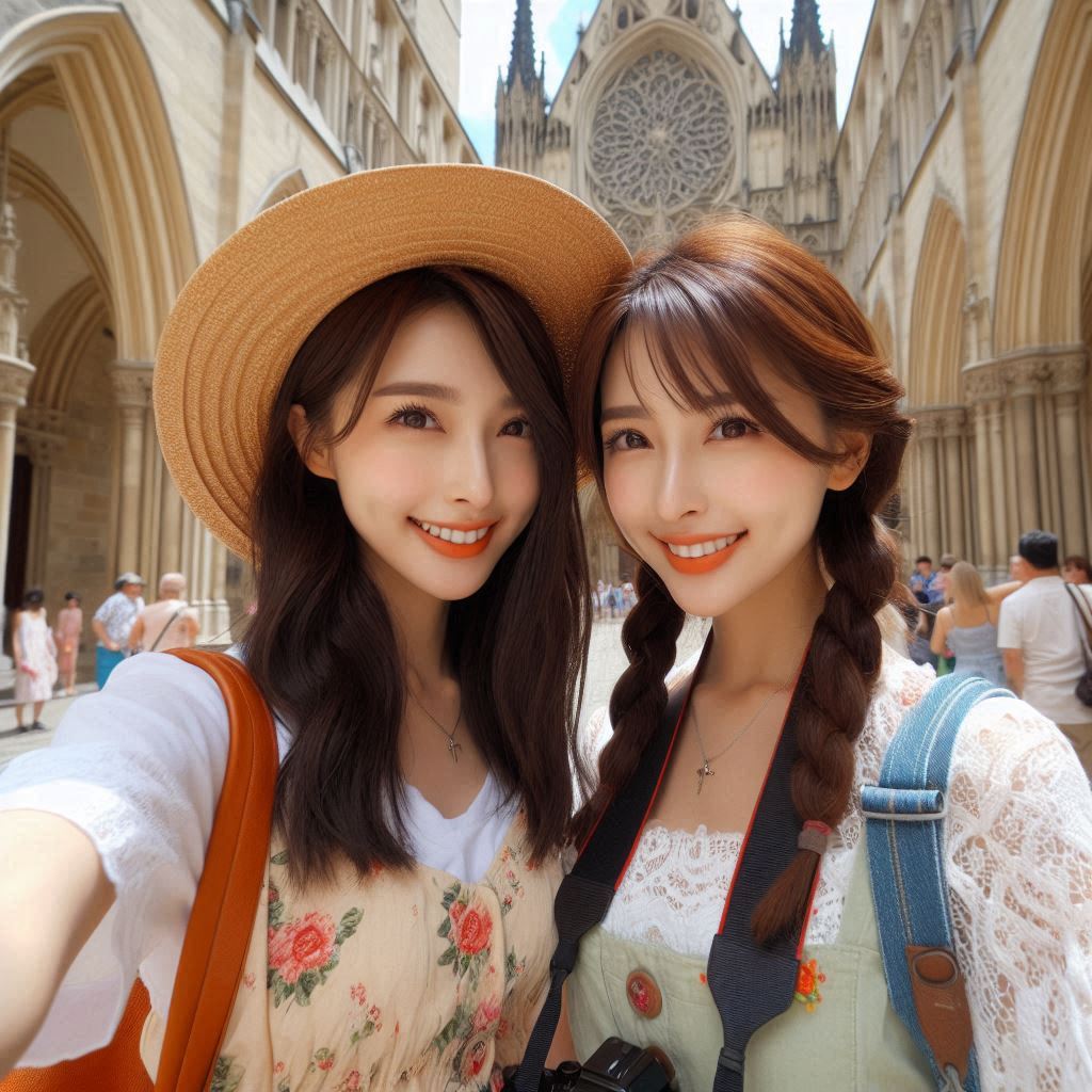 Women travel around the world. 24