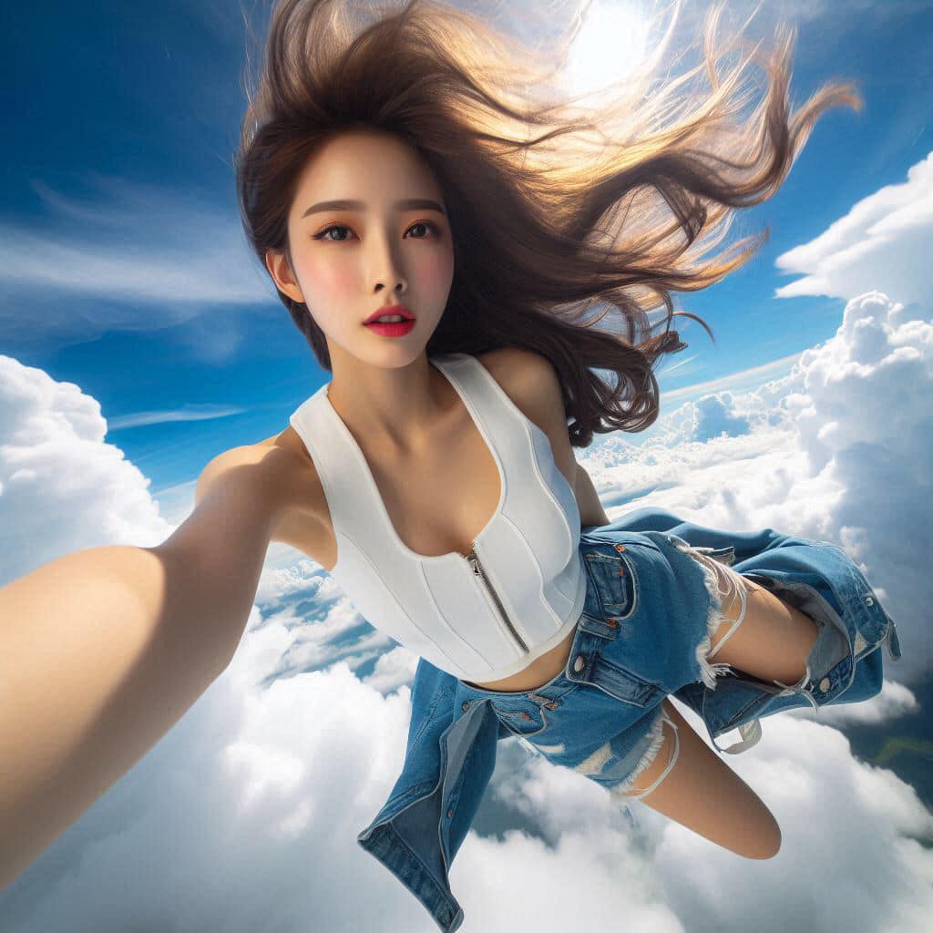 Sister in mid-air