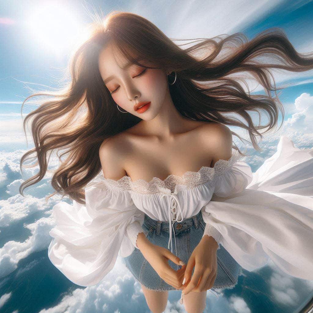 Sister in mid-air
