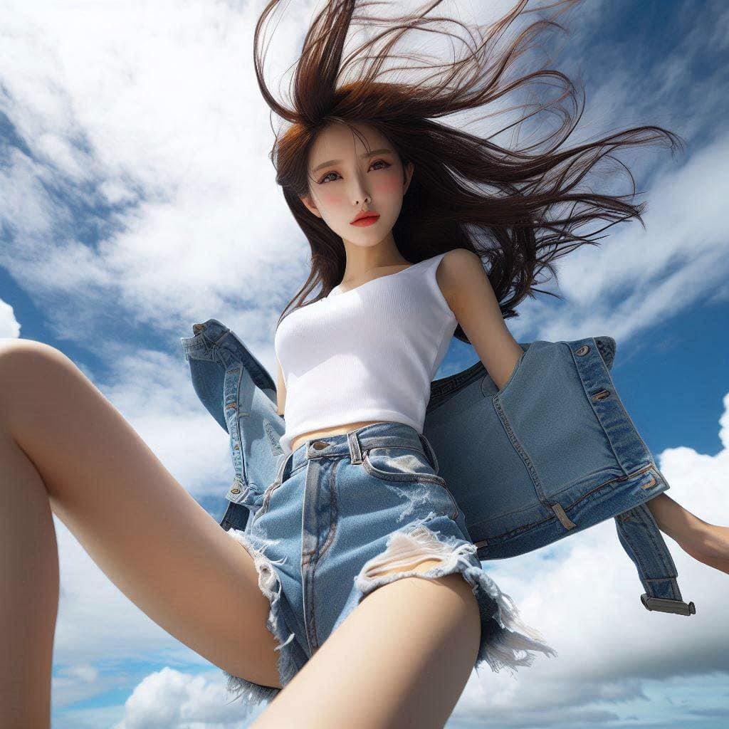 Sister in mid-air