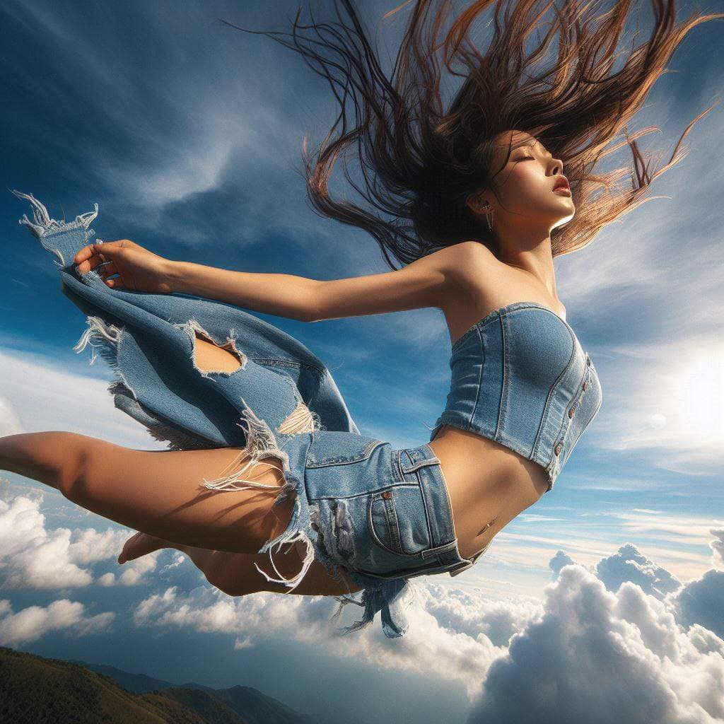 Sister in mid-air