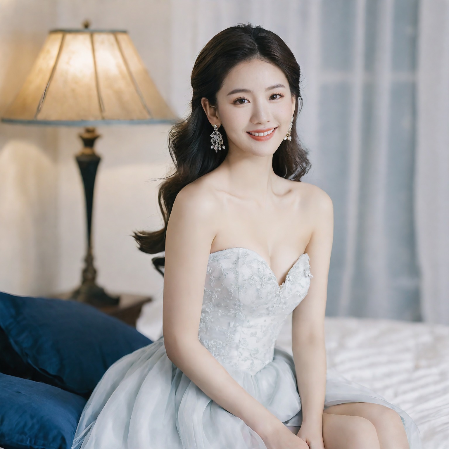 A girl in a wedding dress