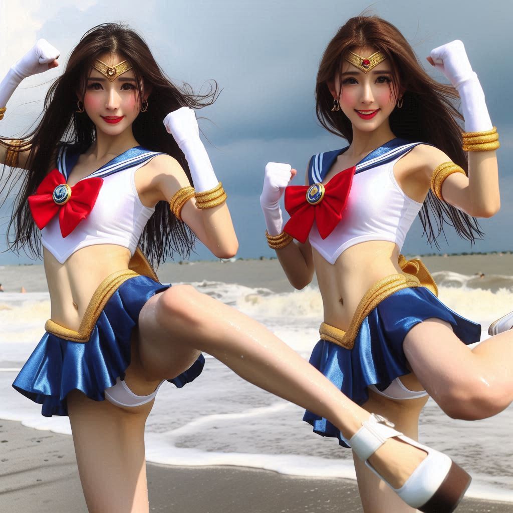 Cosplay Series. Beautiful Warrior Girl III. Emotional Changes