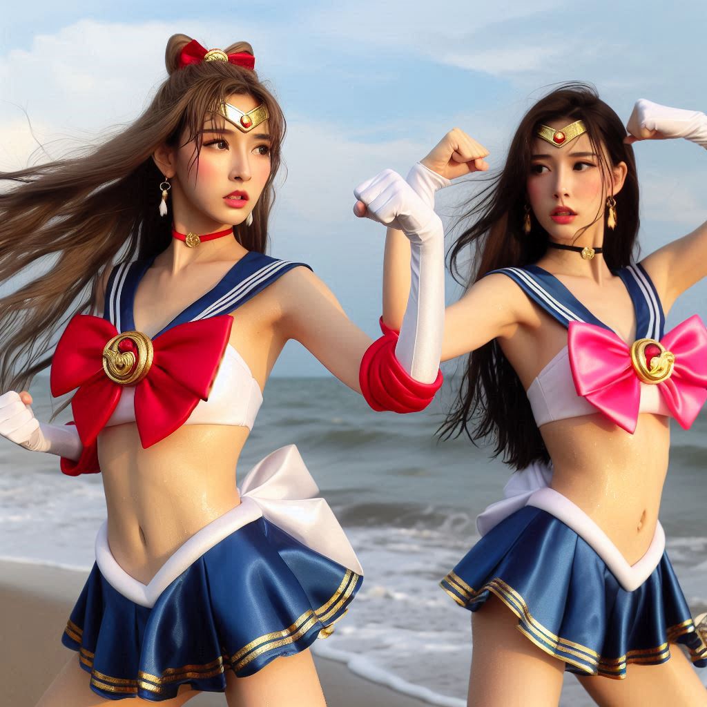 Cosplay Series. Beautiful Warrior Girl III. Emotional Changes