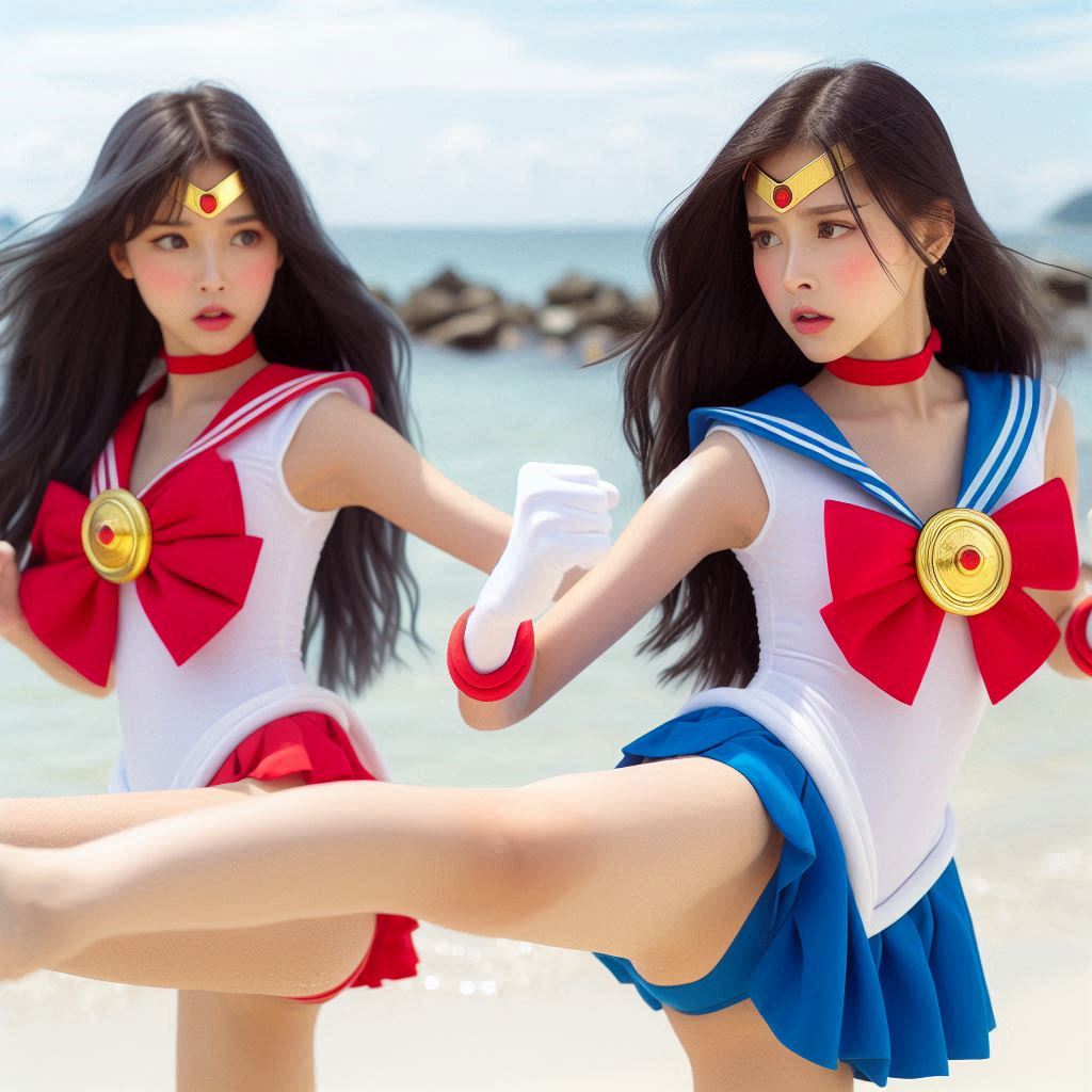 Cosplay Series. Beautiful Warrior Girl III. Emotional Changes
