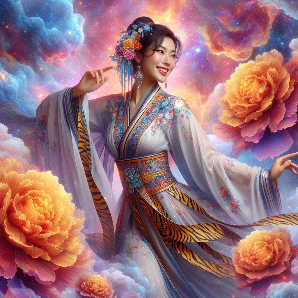 Woman with a pear vortex smile