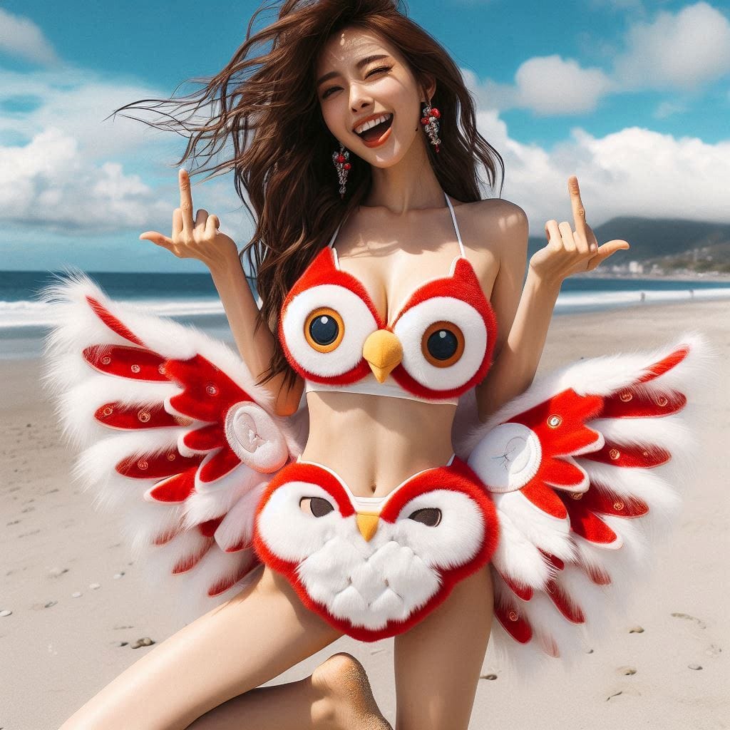 Beach Owl Swimsuit Emote Gesture