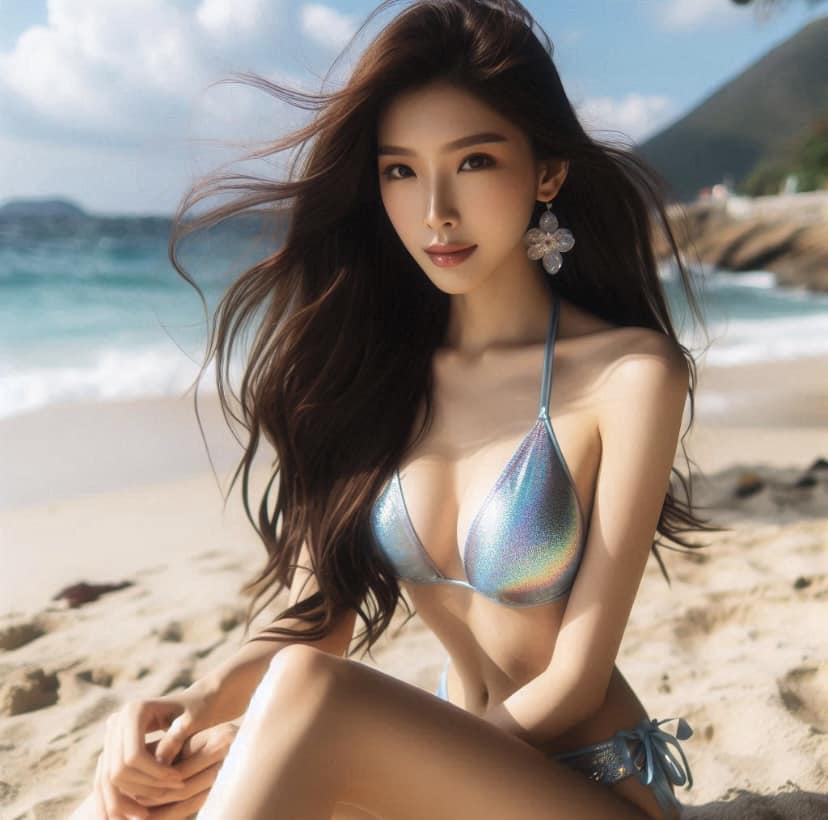 Girl loves to play in the water. From morning to night