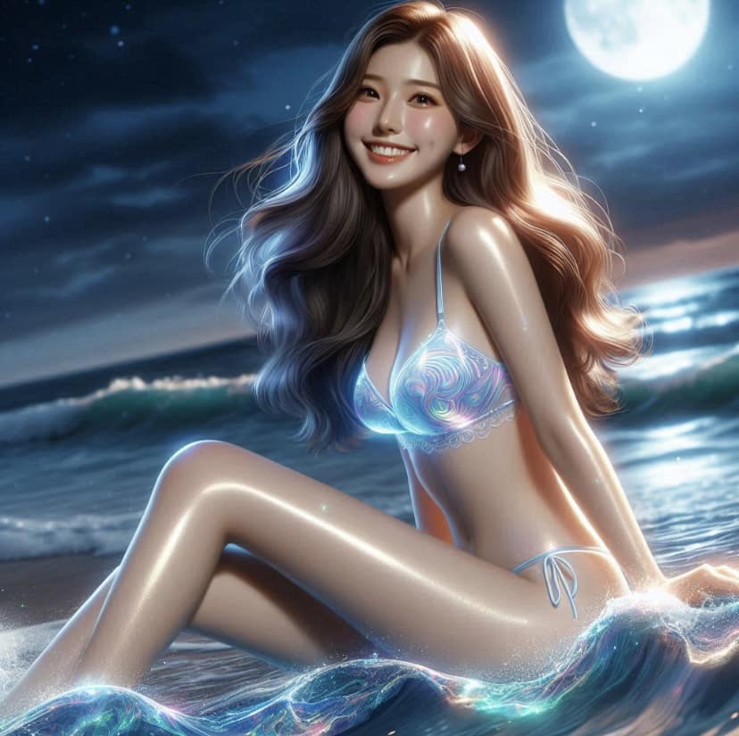 Girl loves to play in the water. From morning to night