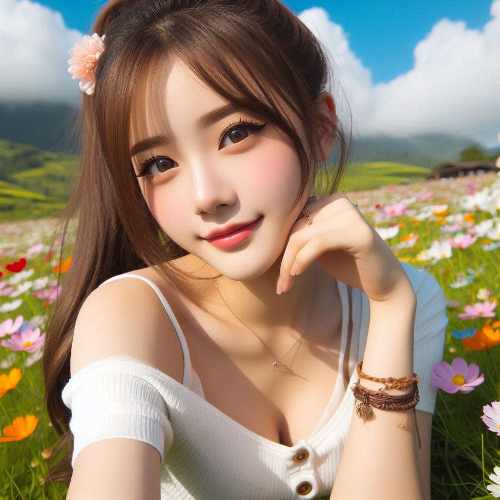 The girl next door in the garden