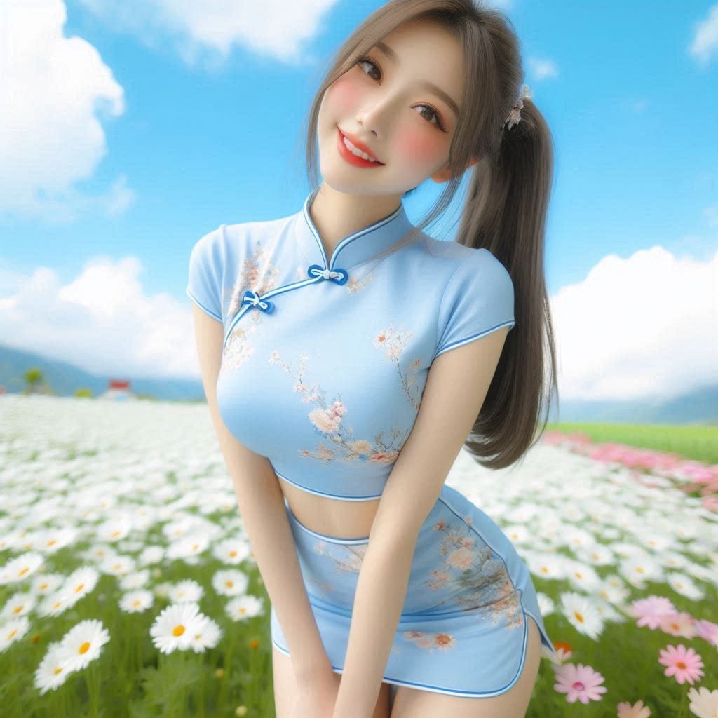 The girl next door in the garden