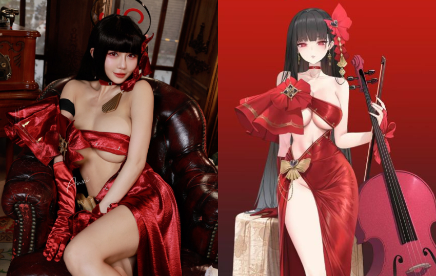 還以為沒穿！巨乳甜心《安希Anxi》化身爆乳莉央造型大受好評