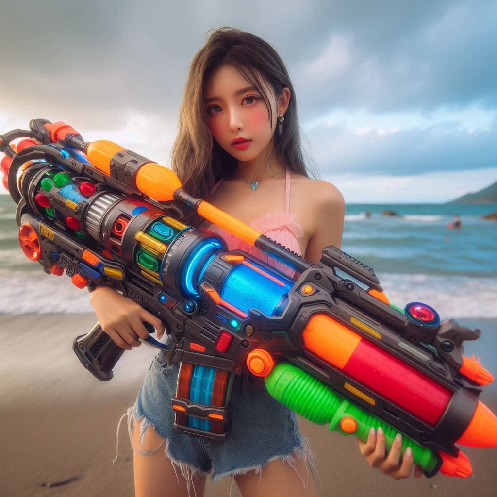 Water battles by the sea