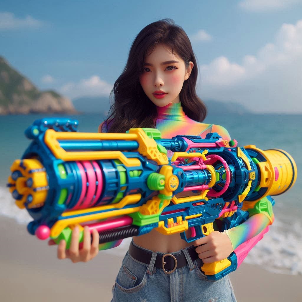 Water battles by the sea