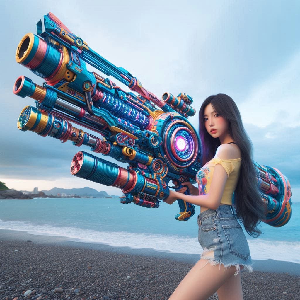 Water battles by the sea