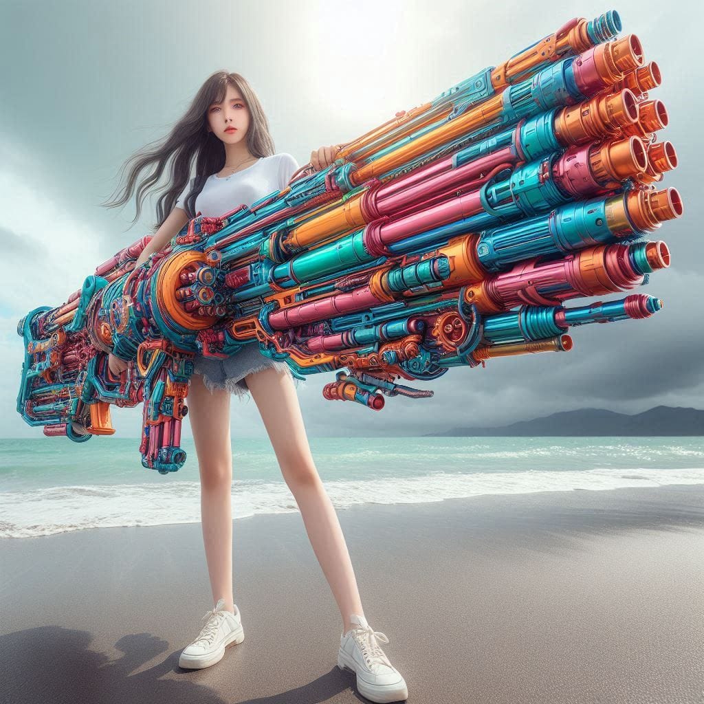 Water battles by the sea