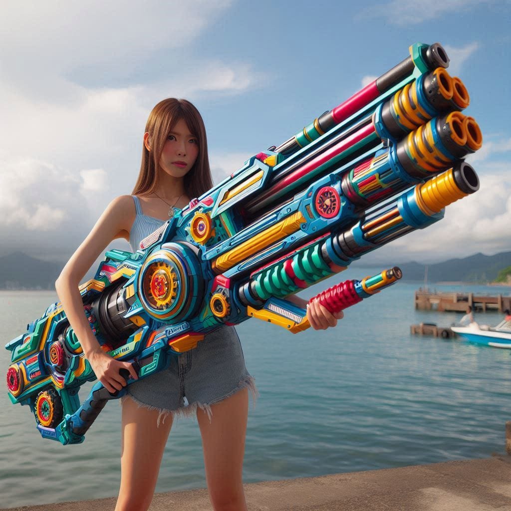 Water battles by the sea