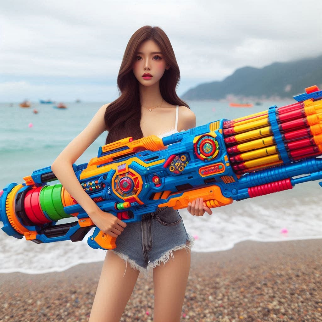 Water battles by the sea