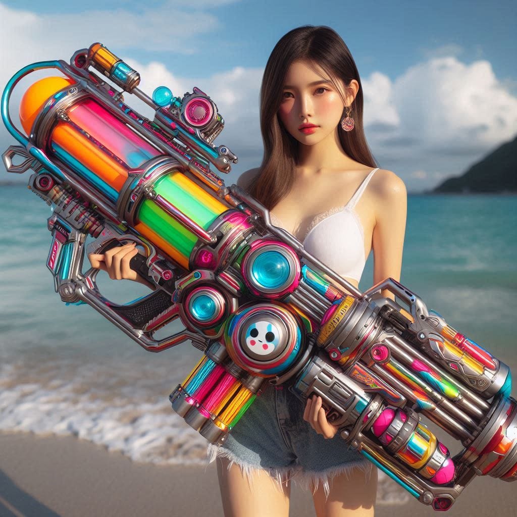 Water battles by the sea