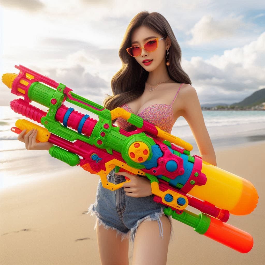 Water battles by the sea