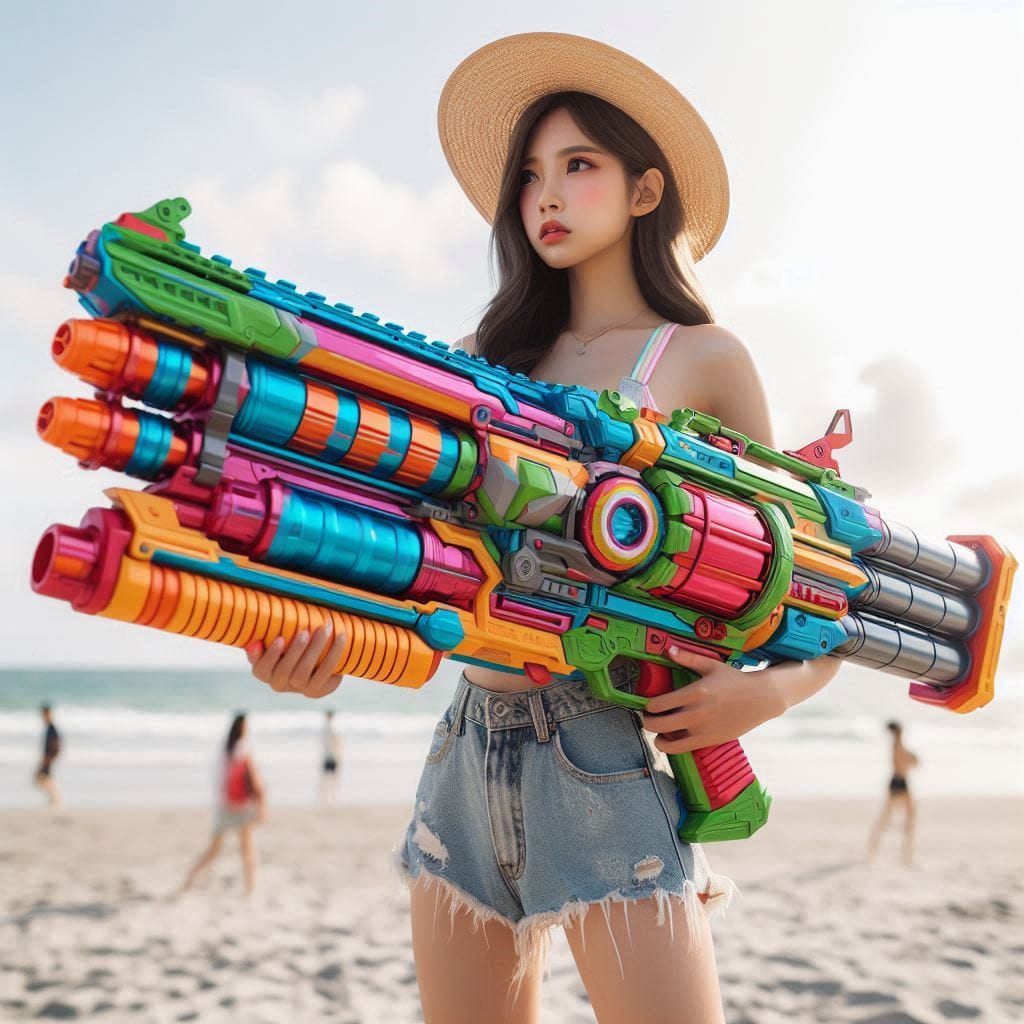 Water battles by the sea