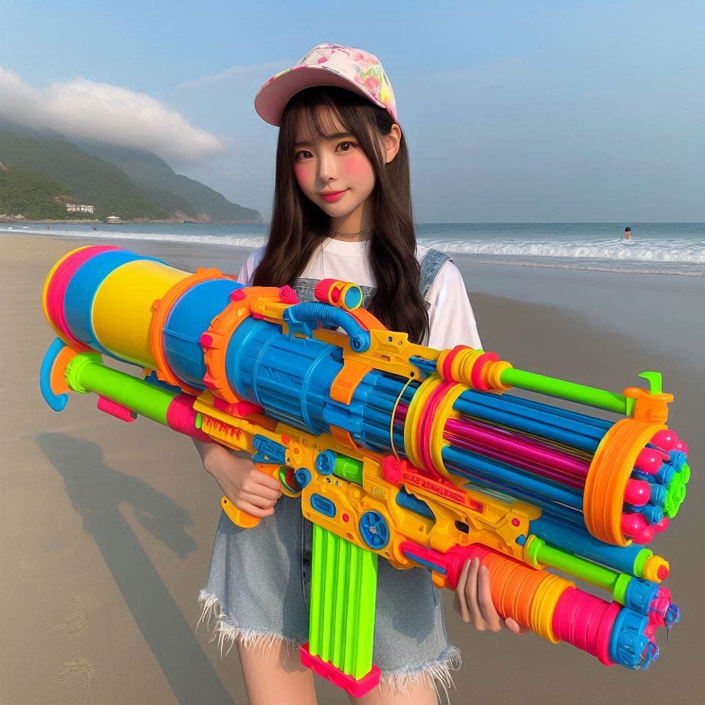 Water battles by the sea