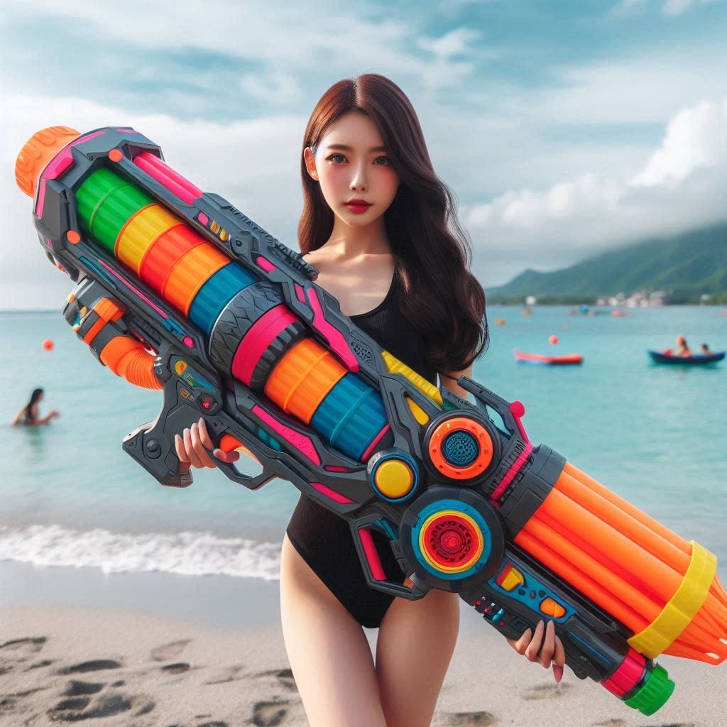 Water battles by the sea