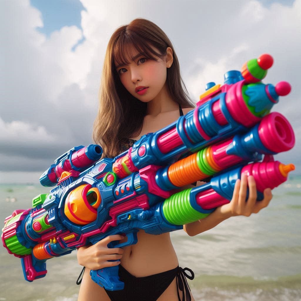 Water battles by the sea