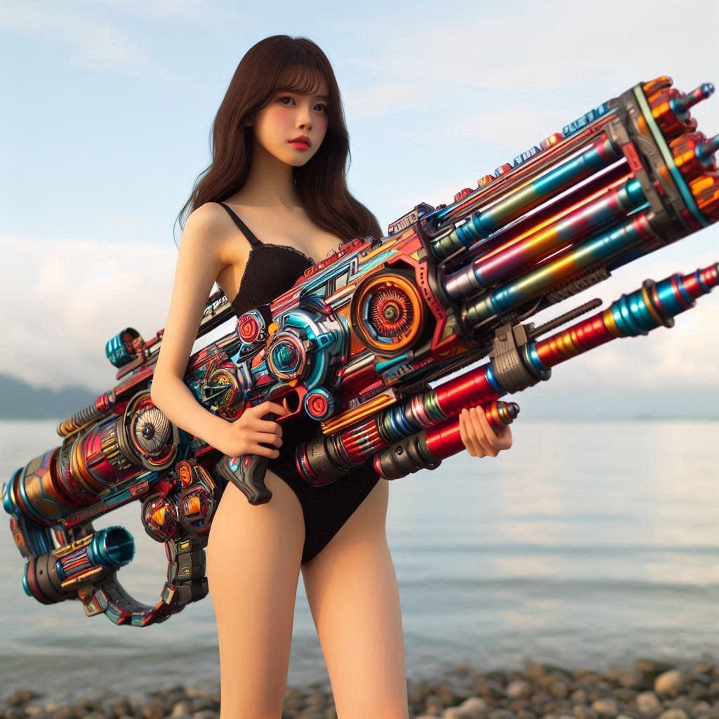 Water battles by the sea