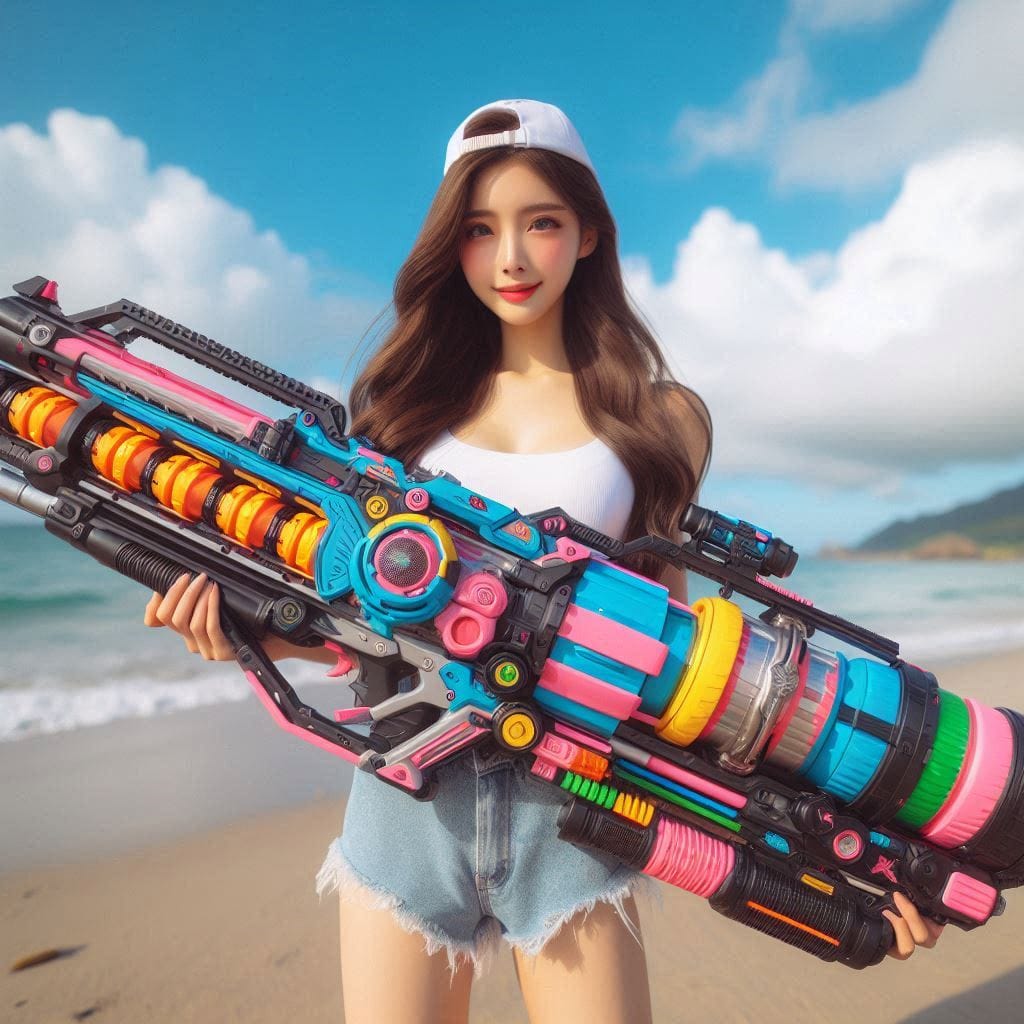 Water battles by the sea