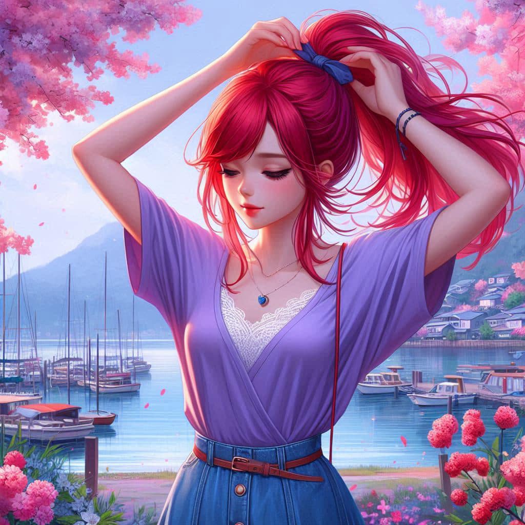 I heard that lifting hair. The action of tying the ponytail will discharge. It is heartwarming.